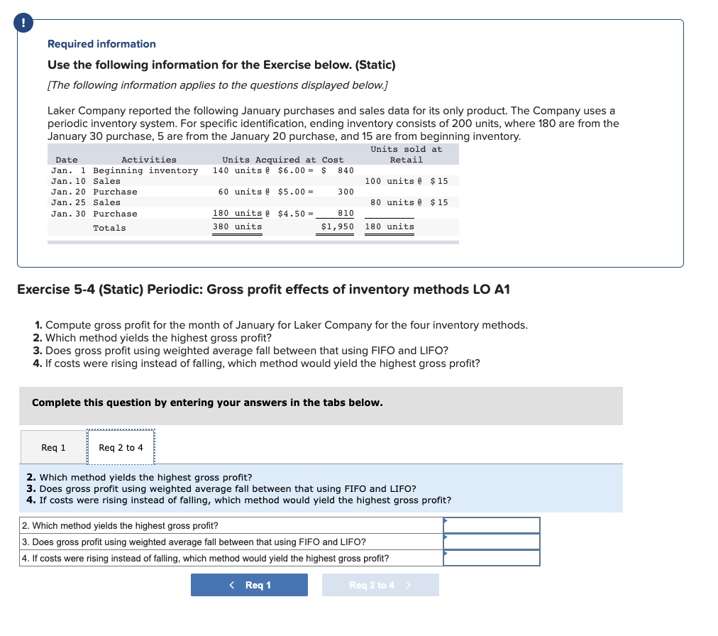 [Solved]: Required information Use the following informati