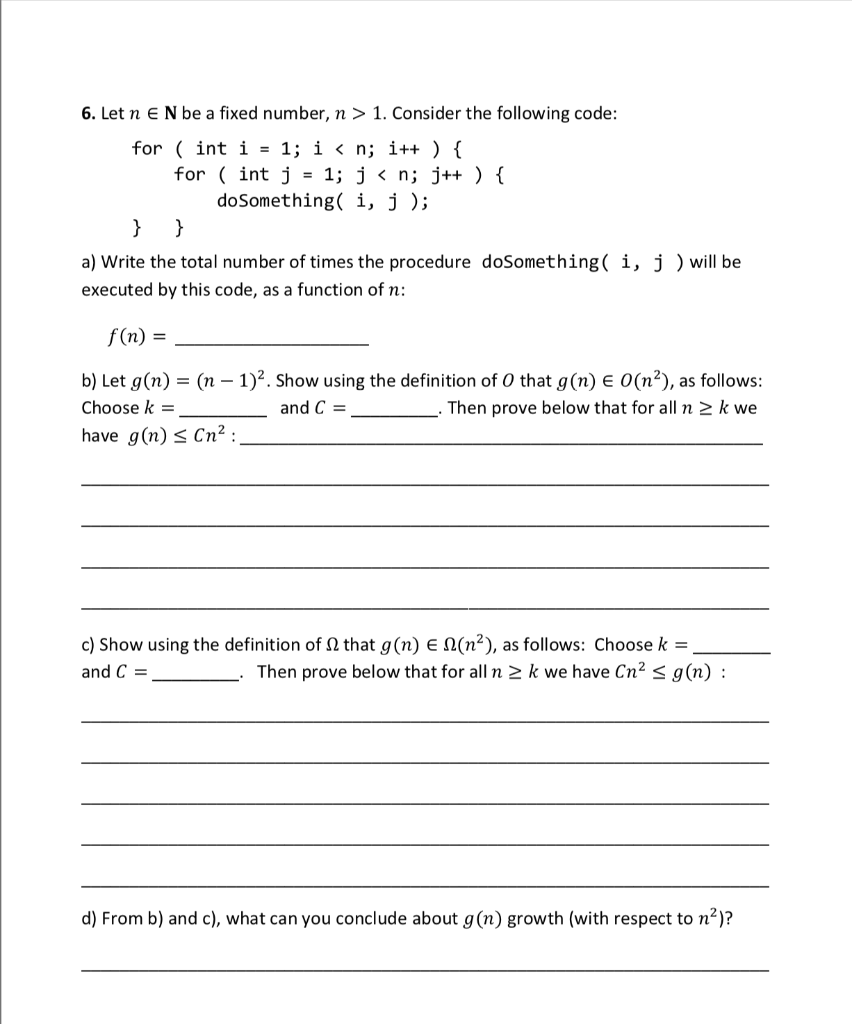 Solved 6 Let N E N Be A Fixed Number N 1 Consider Th Chegg Com