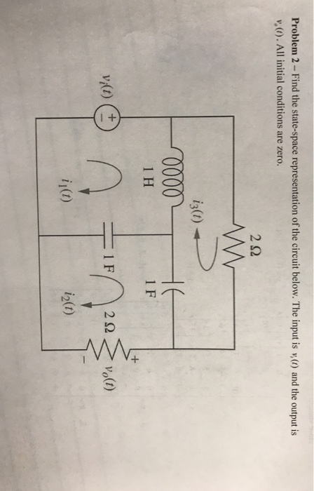 Solved Problem 2-Find the state-space representation of the | Chegg.com