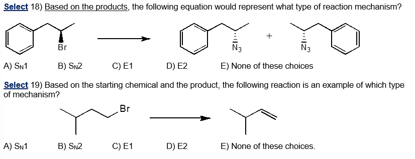Solved Select 19) Based on the starting chemical and the | Chegg.com