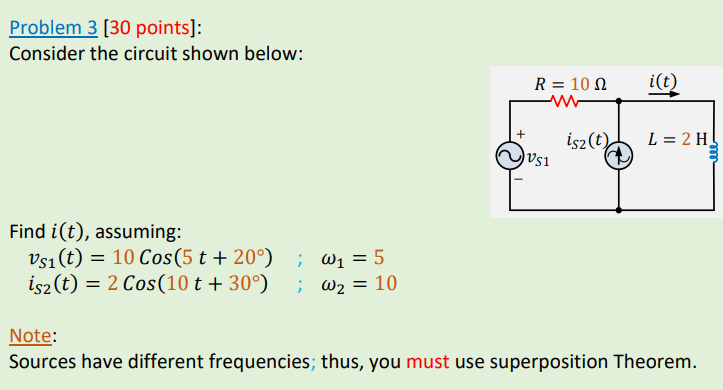 Solved Problem 3 (30 points]: Consider the circuit shown | Chegg.com