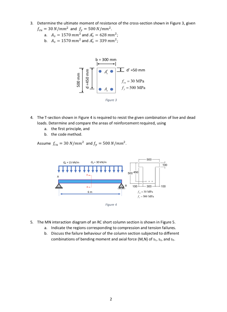 Homework 2 CIVL 3320 - Reinforced Concrete Design Due | Chegg.com