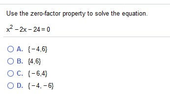 Solved Use The Zero Factor Property To Solve The Equation Chegg Com