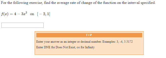 Solved For the following exercise, find the average rate of | Chegg.com