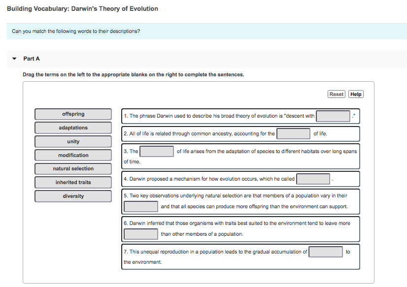 solved-building-vocabulary-darwin-s-theory-of-evolution-can-chegg