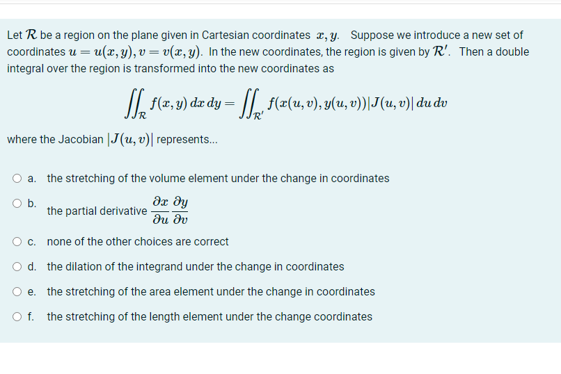 Solved Let R Be A Region On The Plane Given In Cartesian Chegg Com