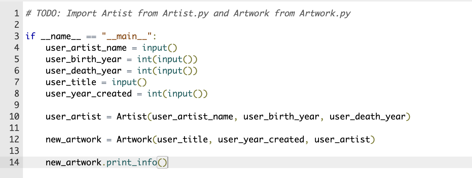 Solved Define the Artist class in Artist.py with a | Chegg.com