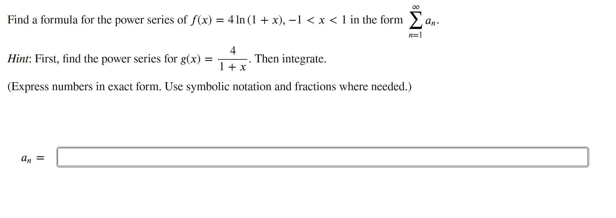 x 1 power 4 formula