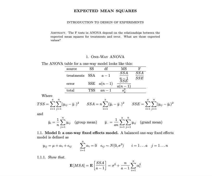 ABSTRACT. The F tests in ANOVA depend on the | Chegg.com