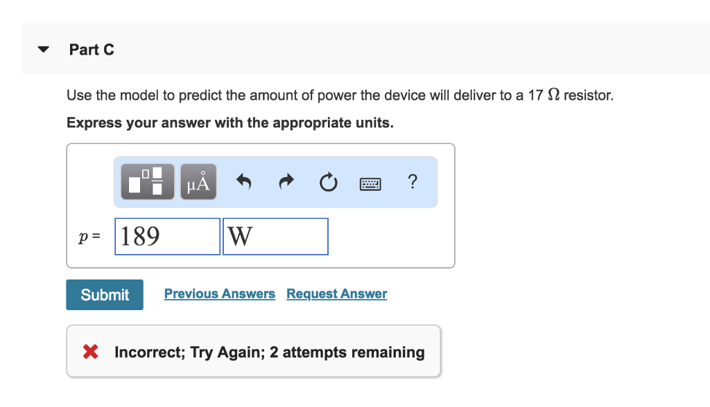 Solved Problem 2.29 The voltage and current were measured at | Chegg.com