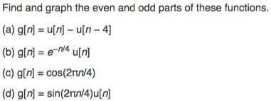 Solved Find And Graph The Even And Odd Parts Of These Fun Chegg Com