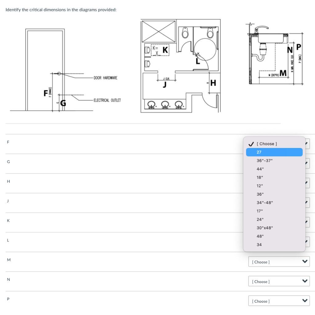 Solved Identify the critical dimensions in the diagrams | Chegg.com