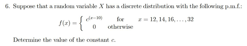 Solved 6. Suppose that a random variable X has a discrete | Chegg.com