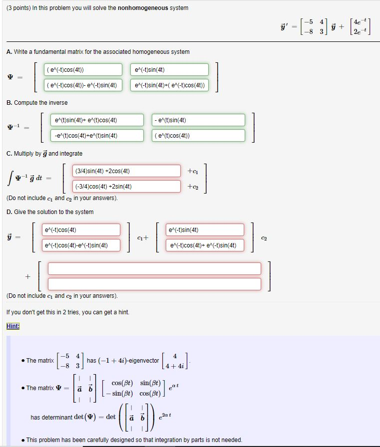 Solved 3 Points In This Problem You Will Solve The Chegg Com