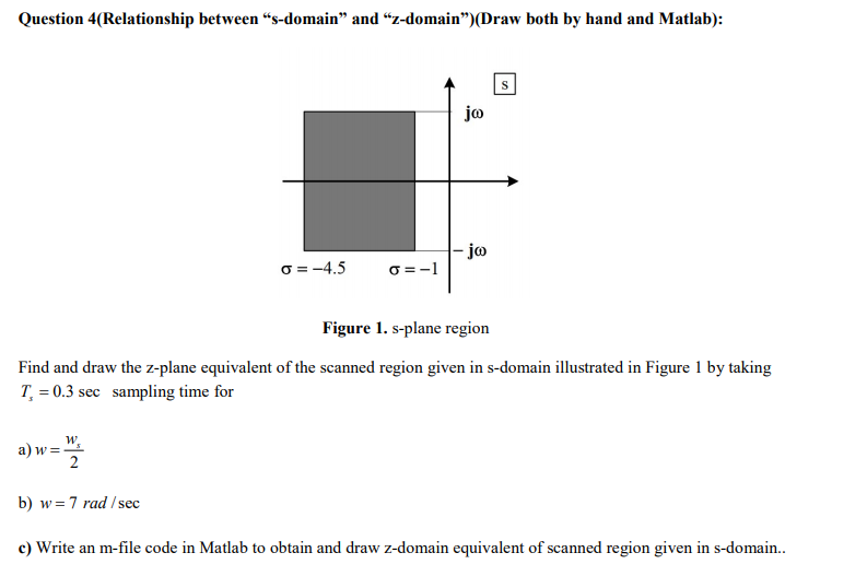 Solved Question 4(Relationship between “s-domain” and | Chegg.com