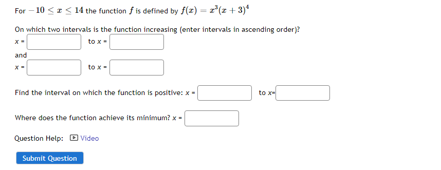 Solved For −10≤x≤14 the function f is defined by | Chegg.com