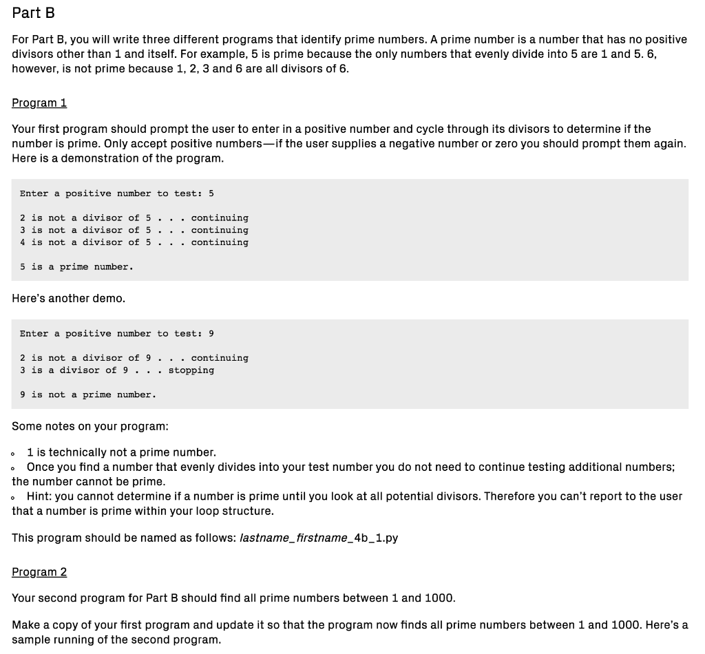Solved Part B For Part B, you will write three different | Chegg.com