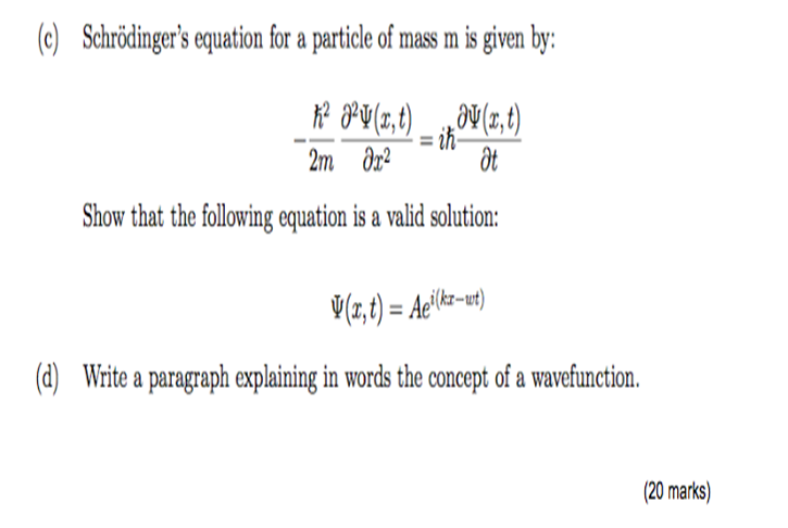 Solved Question 1. (a) The wave function for a particle | Chegg.com