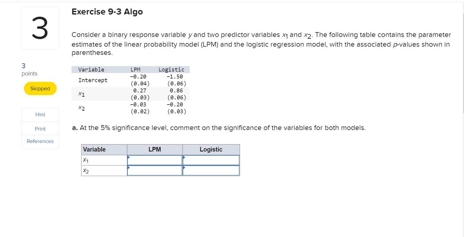 Solved Consider A Binary Response Variable Y And A Predictor 1430