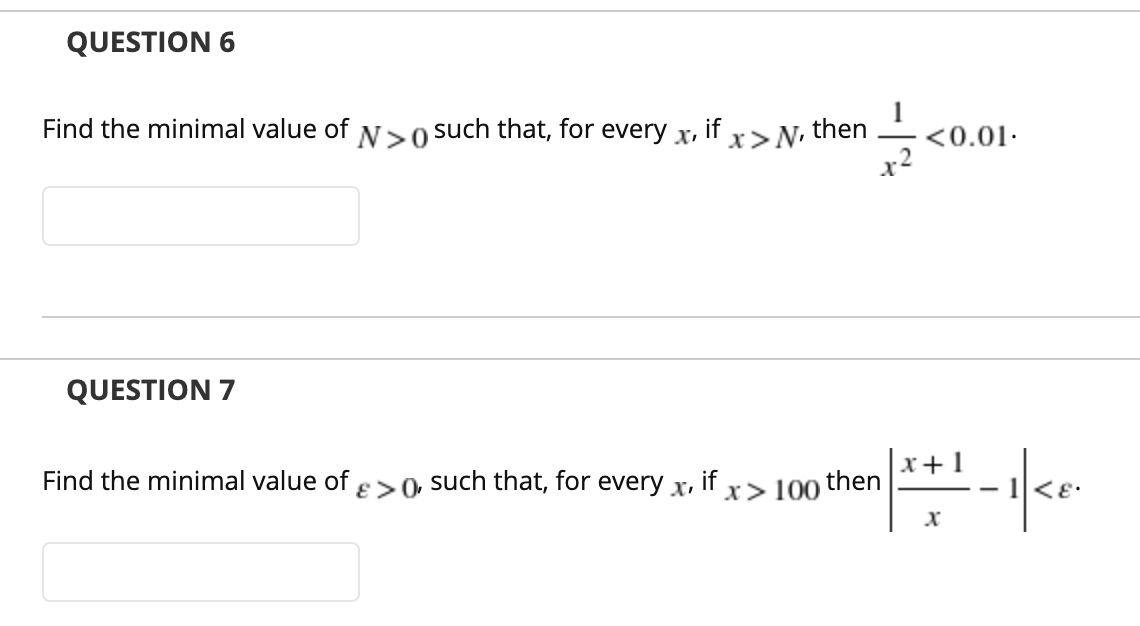 Solved QUESTION 6 Find the minimal value of No such that, | Chegg.com