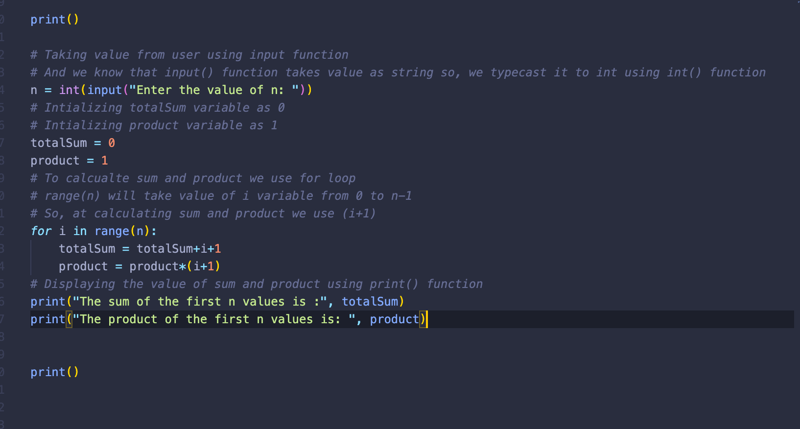print() 2 4 # Taking value from user using input function # And we know that input() function takes value as string so, we ty