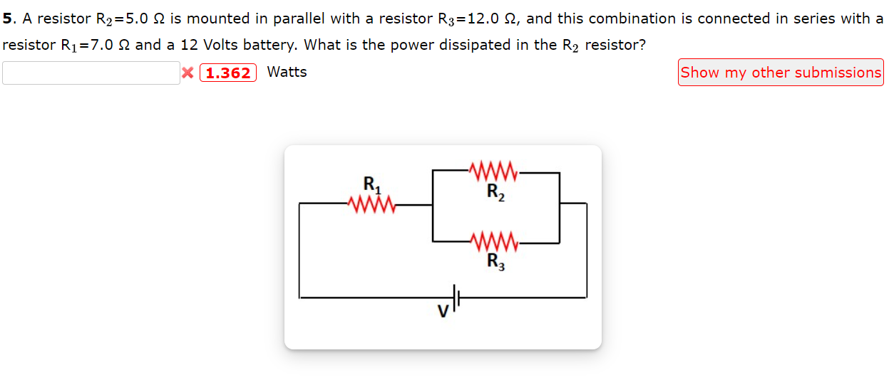 Solved 5. A resistor R2=5.0Ω is mounted in parallel with a | Chegg.com