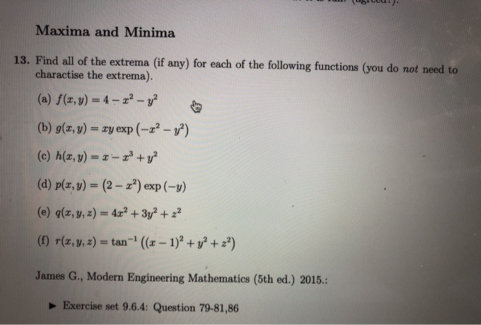 Solved Maxima And Minima 13 Find All Of The Extrema If Chegg Com