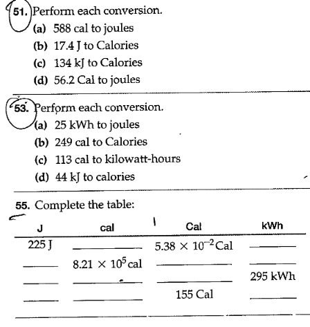 Conversion between clearance calories and joules