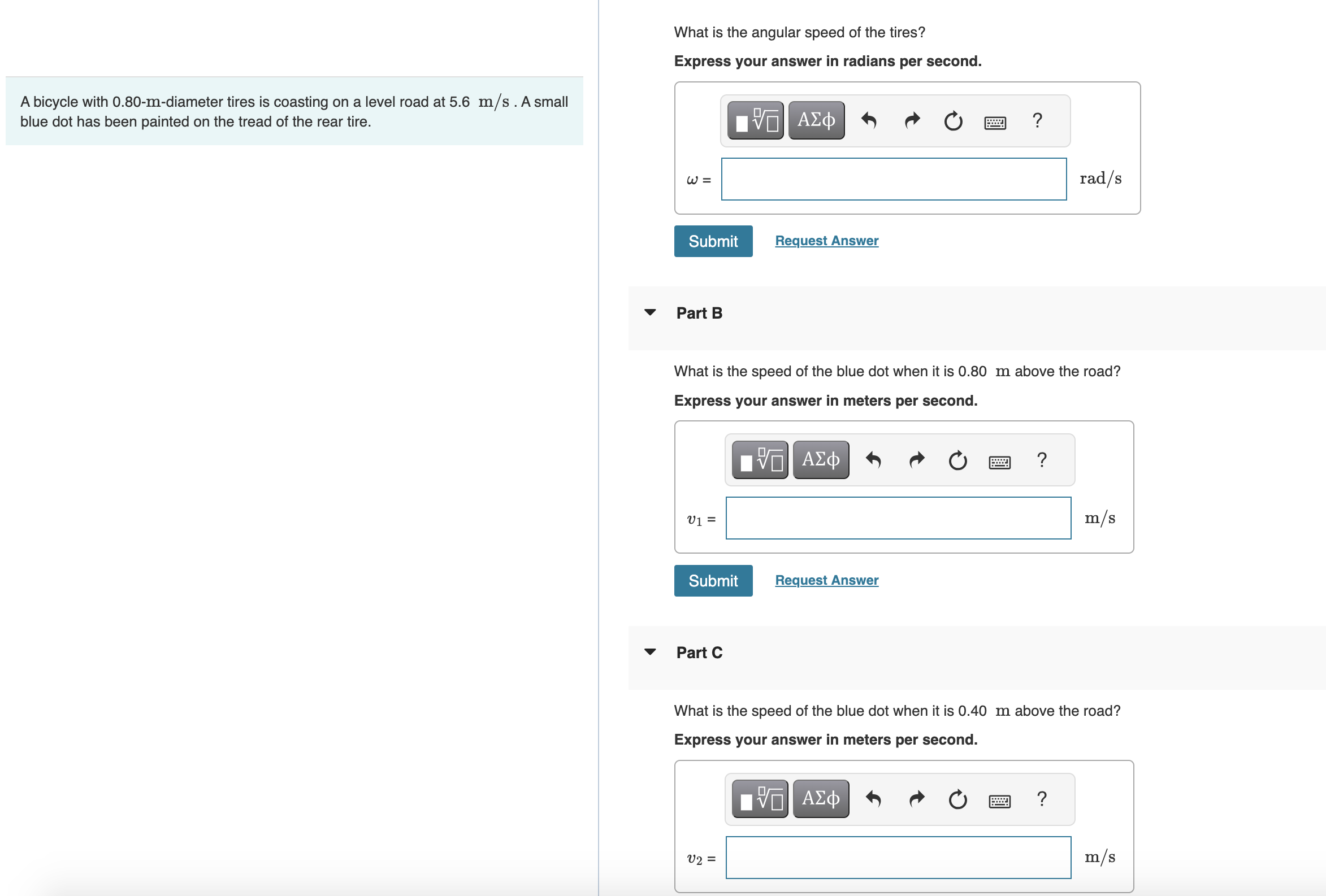 Solved What Is The Angular Speed Of The Tires Express Your Chegg Com