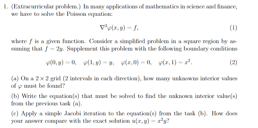 Solved (Extracurricular problem.) In many applications of | Chegg.com