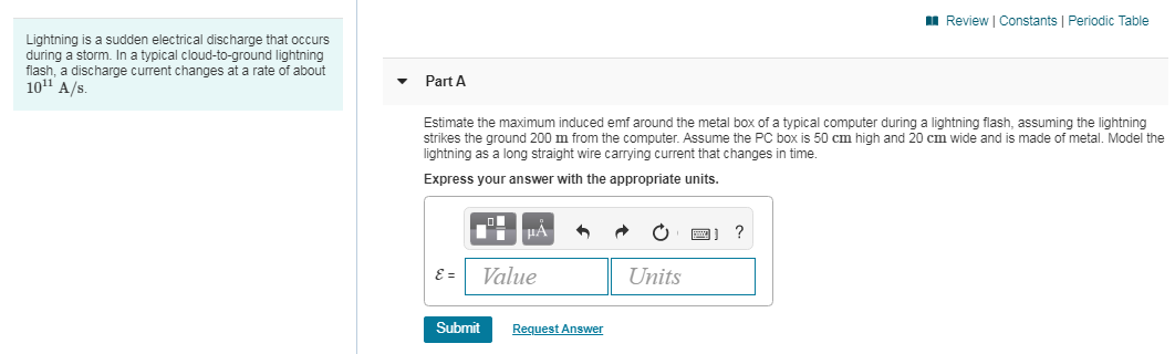 Solved A Review Constants Periodic Table Lightning is a | Chegg.com