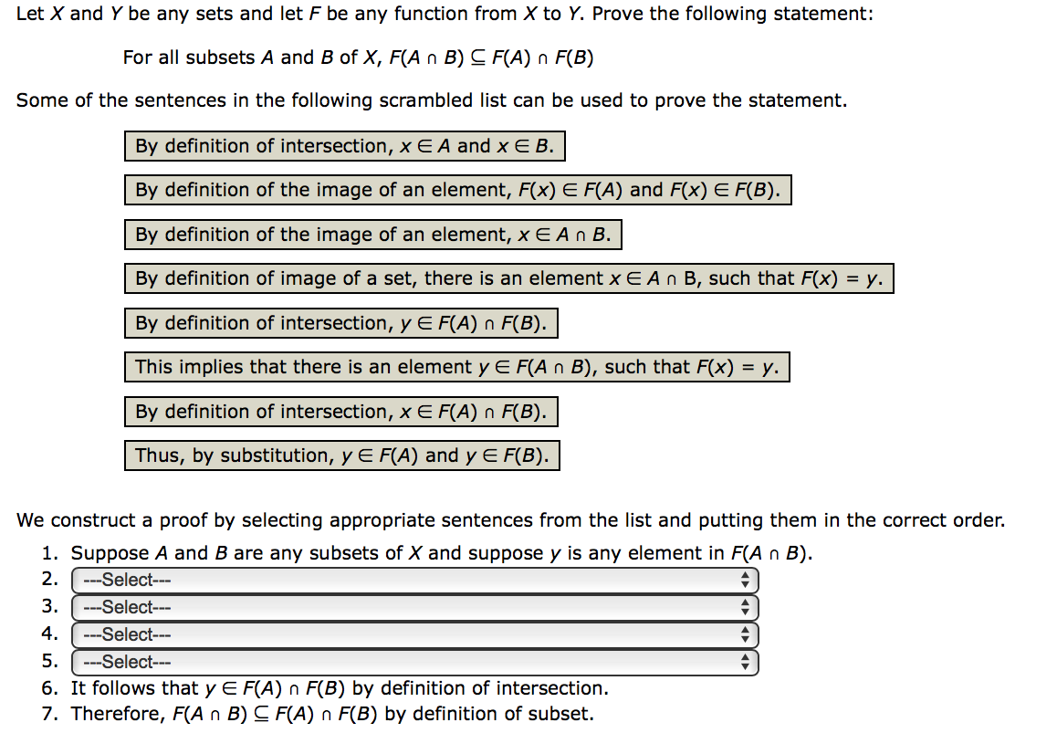 Let X And Y Be Any Sets And Let F Be Any Function Chegg Com