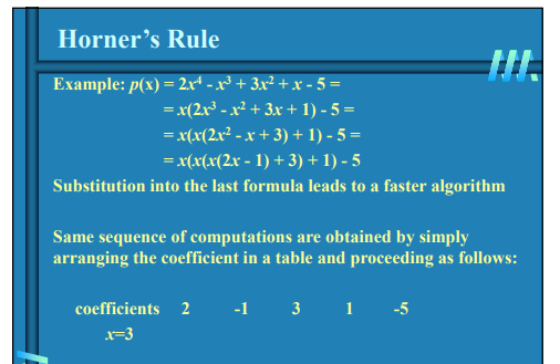 Solved (30 pts) Apply the Horner rule (Slide 39 of Chapter | Chegg.com