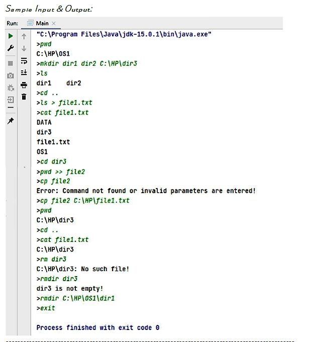 Assignment 1 - Command Line Interpreter In this | Chegg.com