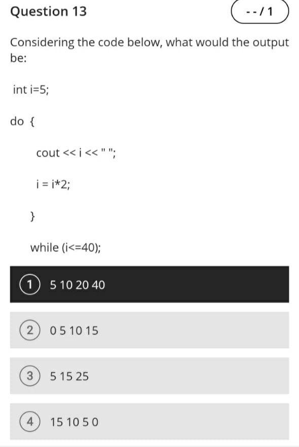 Solved Question 13 Considering The Code Below, What Would | Chegg.com