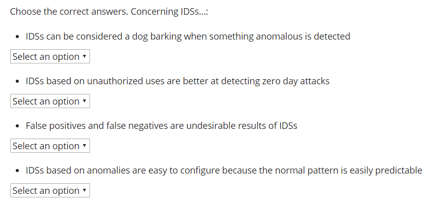 Solved Choose the correct answers. Concerning IDSS.... • | Chegg.com