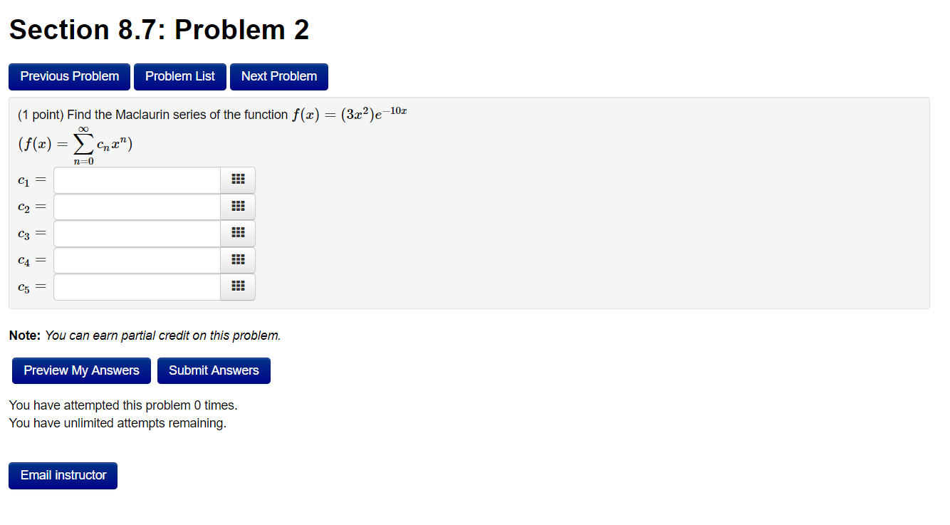 Solved Section 8.7: Problem 2 Previous Problem Problem List | Chegg.com