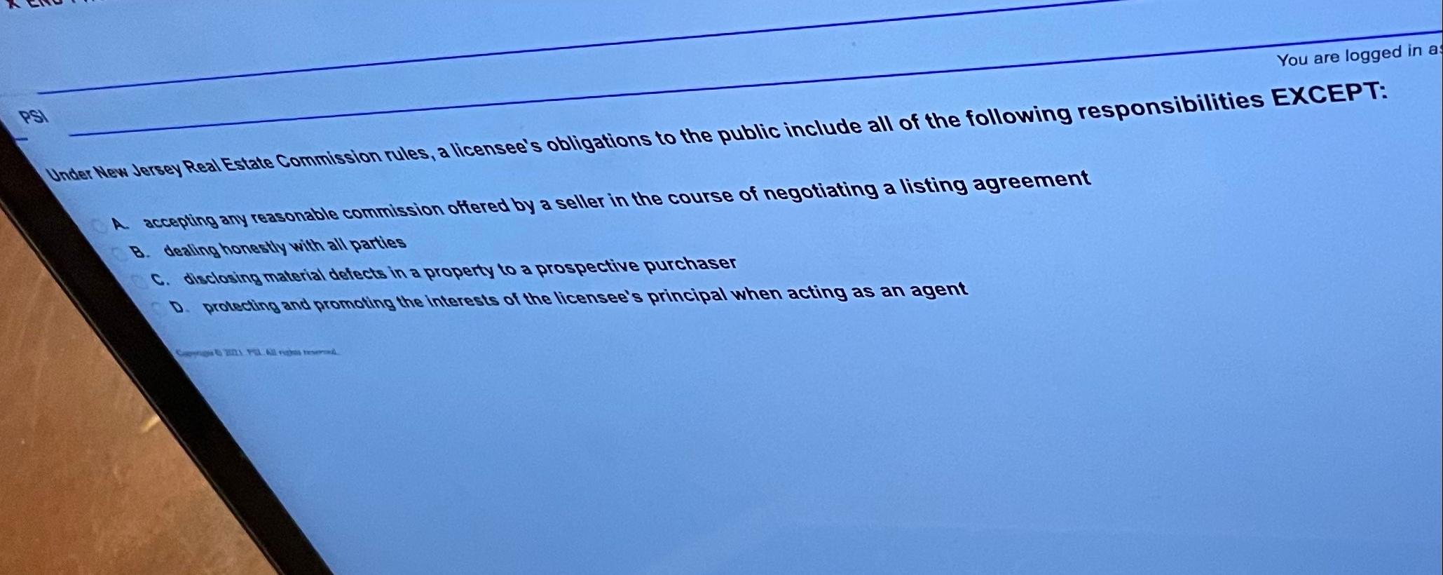 Solved PSI You are logged in a Under New Jersey Real Estate