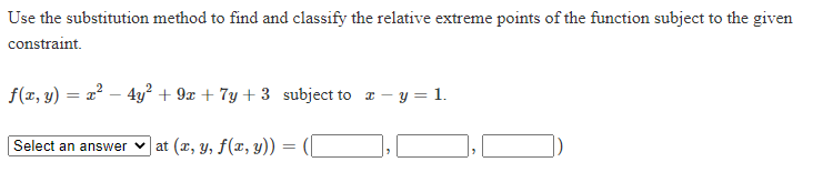 Solved Use the substitution method to find and classify the | Chegg.com