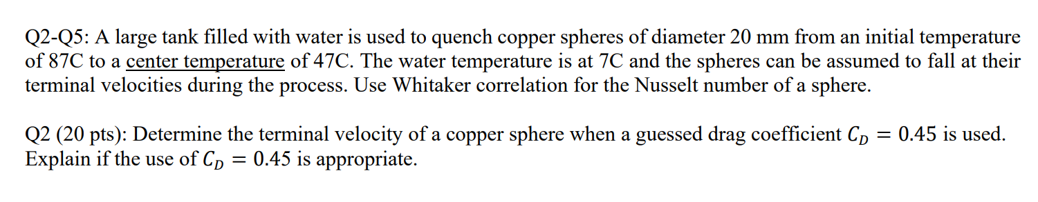 Solved Q2-Q5: A large tank filled with water is used to | Chegg.com