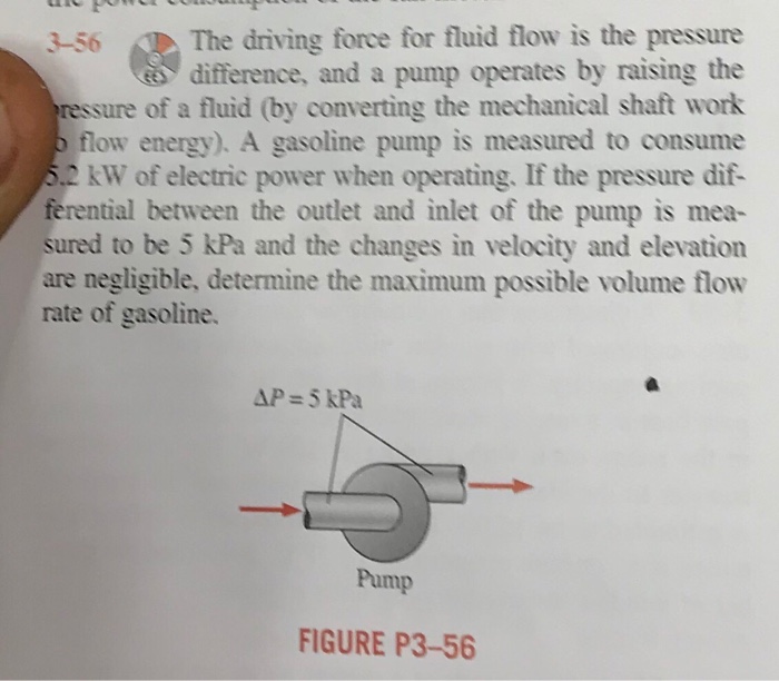 Solved 356 The driving force for fluid flow is the pressure