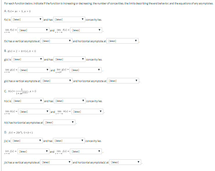 Solved For each function below, indicate if the function is | Chegg.com