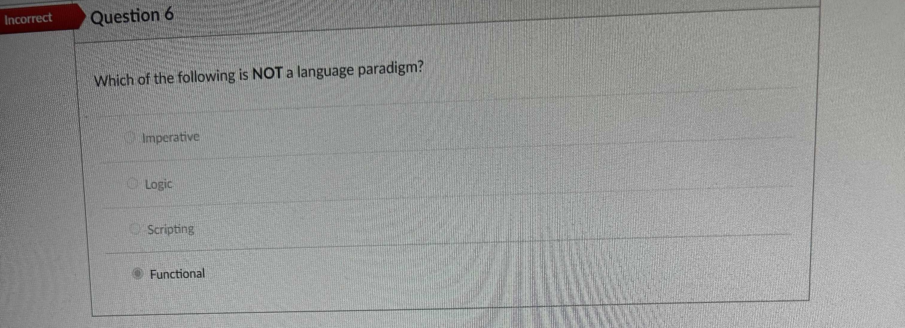 Solved Question 6 Which of the following is NOT a language | Chegg.com