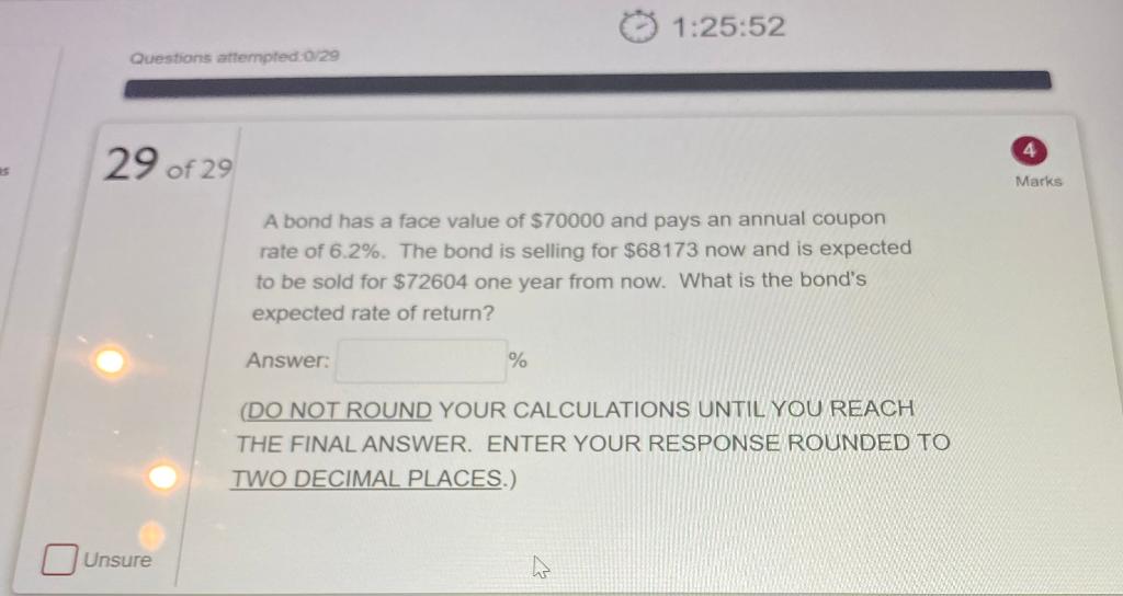 Solved 1:25:52 Questions attempted 0/29 4 29 of 29 Marks A | Chegg.com
