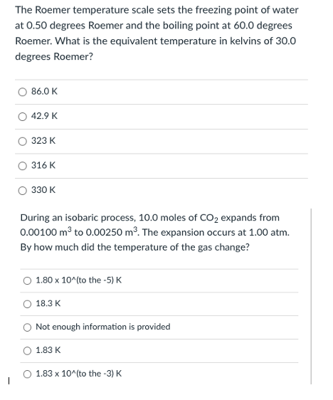 Solved The Roemer temperature scale sets the freezing point | Chegg.com