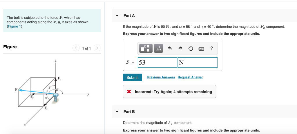 Solved Part A The Bolt Is Subjected To The Force F, Which | Chegg.com