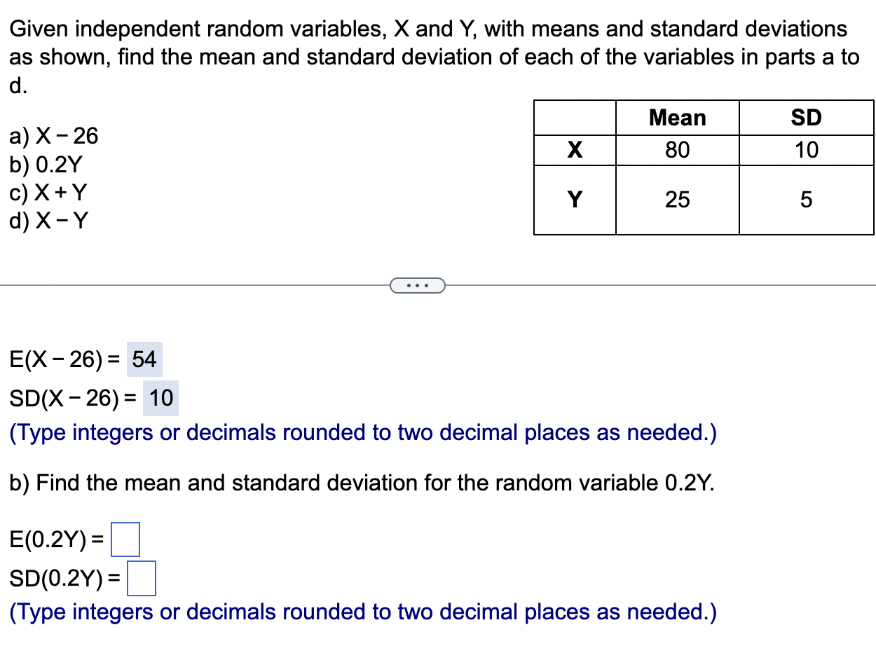 Solved Given Independent Random Variables X And Y With 6661