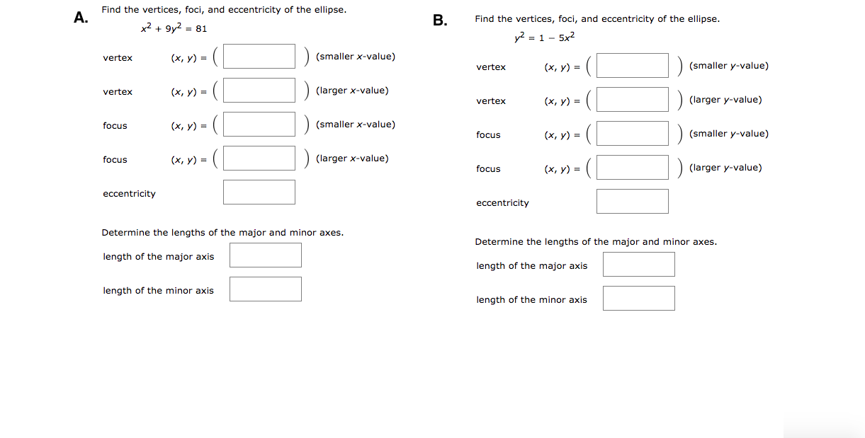 find the coordinates of foci vertices eccentricity of ellipse 9x2 4y2=36