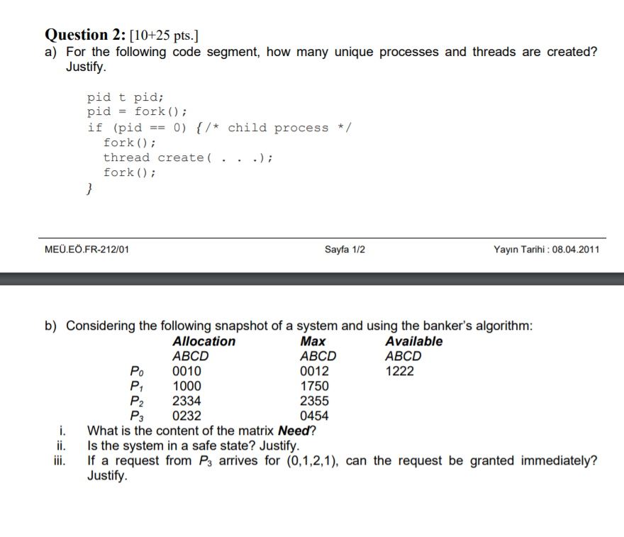 Solved Question 2: [10+25 pts.] a) For the following code | Chegg.com