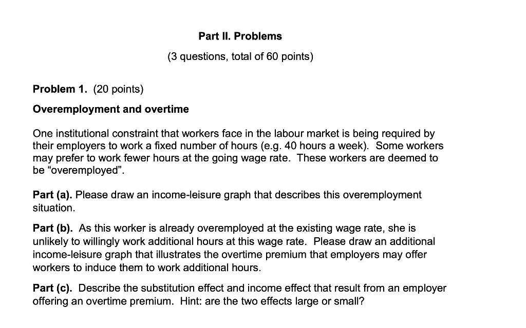 Part II. Problems (3 questions, total of 60 points) | Chegg.com